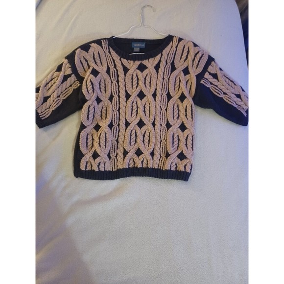 Carroll Reed Women Cotton Blend Cable Knit Pullover Long Sleeve Sweater Sz M - Picture 1 of 9